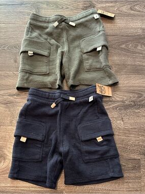 Kids Cargo Shorts - Olive Green & Navy - Easy Peasy 3t Toddler Boy